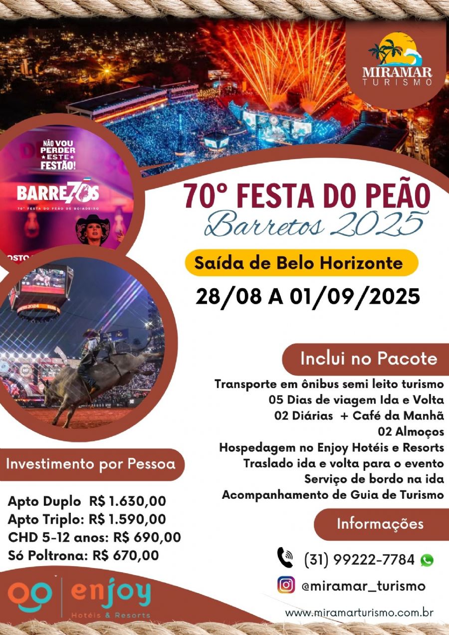 70ª Festa do Peão de Barretos - HOTEL ENJOY